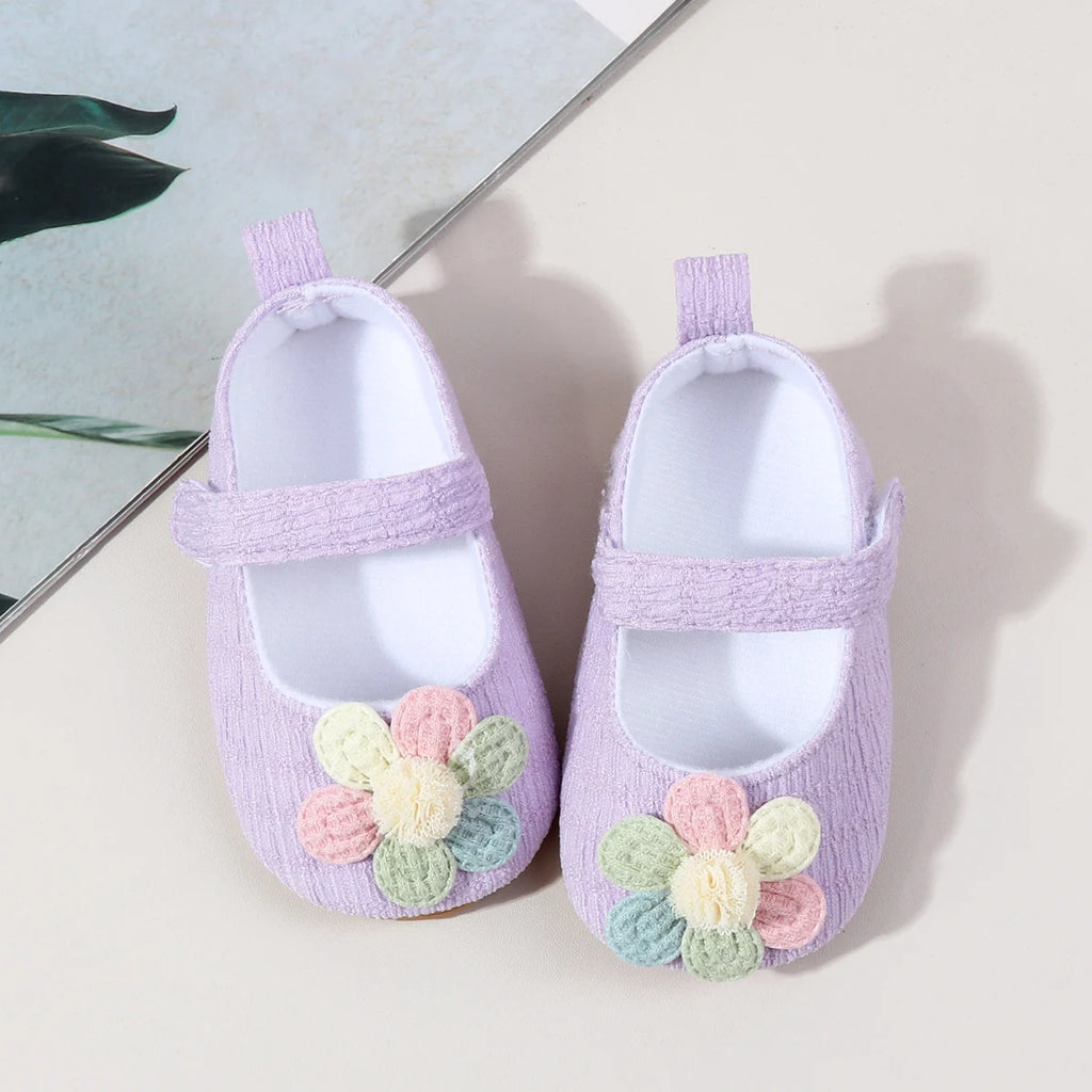Newborn Infant Baby Girl Kids Shoes Soft Sole Crib Prewalker Toddler Anti-Slip Solid Ruffled First Walkers Shoe Baptism