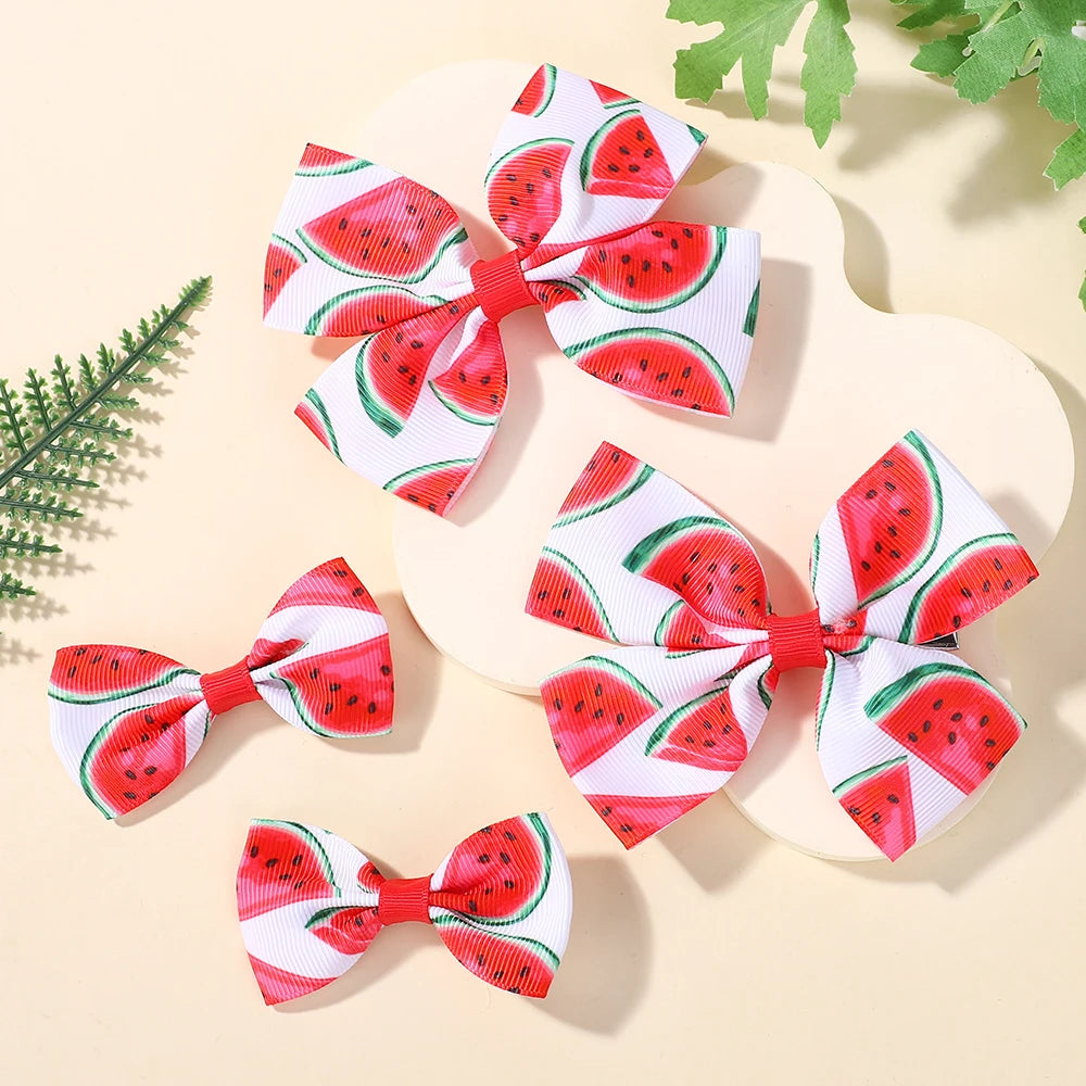 Watermelon Pattern Kids Hair Clips Set 4 Pack For Girls Beach Vacation Hair Accessories