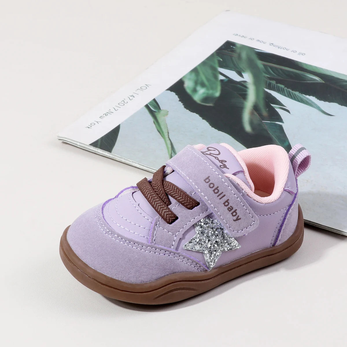 Baby Non Slip Walking Shoes Glitter Star Decor 0 To 2 Years Unisex Indoor Outdoor Sneakers