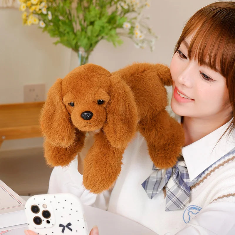 Nice 1pc 30cm Cute Lying Dog Plush Toy Kawaii Black Puppy Pillow Stuffed Soft Doll Lovely Birthday Gift for Ages