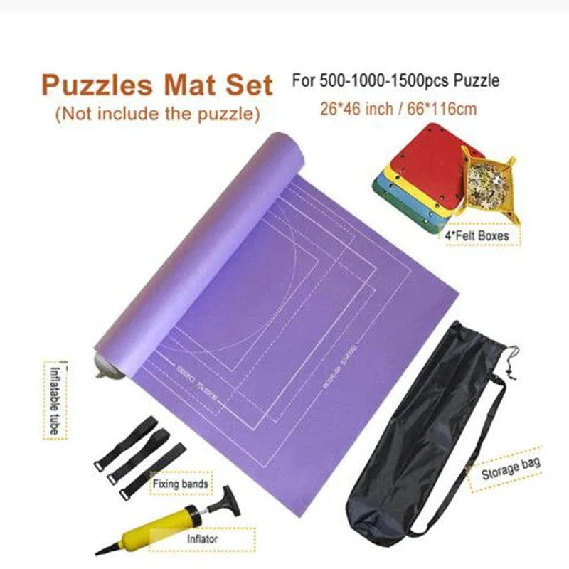 Professional Puzzle Roll Mat Blanket Felt Mat For Up To 1500 2000 3000 Piece Puzzles Portable Travel Storage Bag