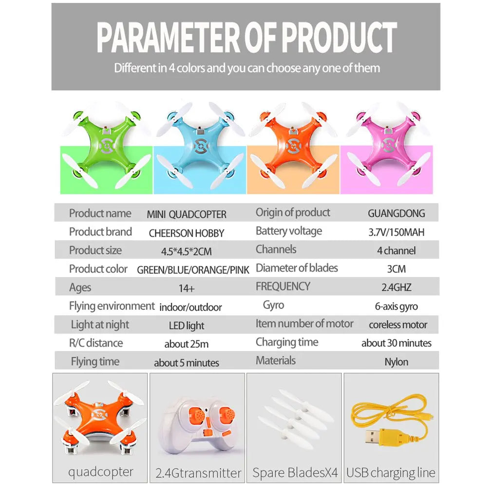 CX-10 Mini  Rc Drone 2.4g 4CH RC Remote Control Quadcopter Helicopter Drone CX 10 LED Toys Gift For Children Toys Christmas Gift