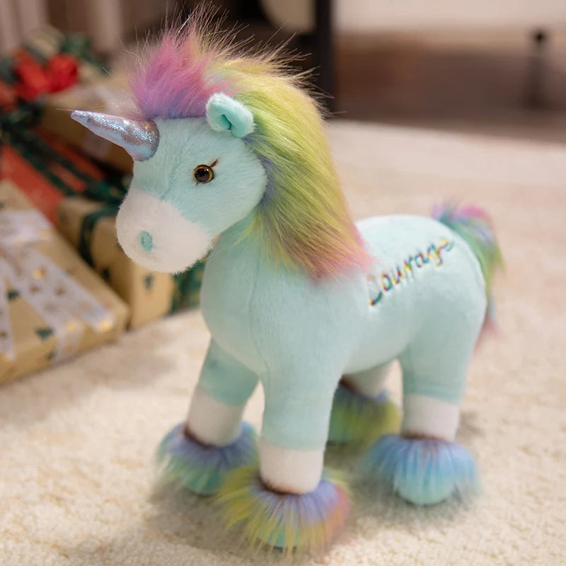 Rainbow Unicorn Plush Doll 32cm Colorful Hair Stuffed Animal For Home Decor And Children's Gift