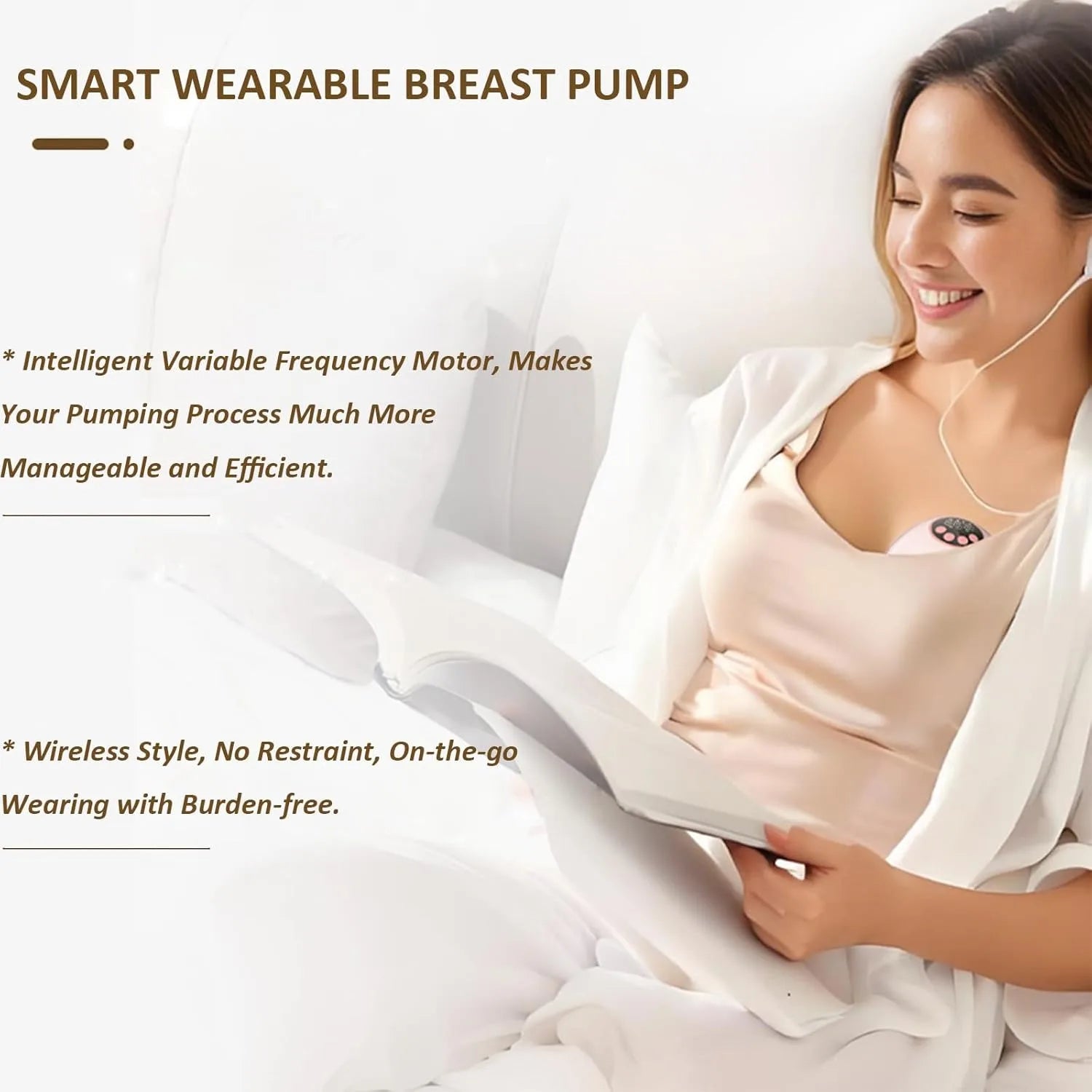 Upgrade Electric Breast Pump Handsfree With UV Sterilize & Heating Base BPAFree Silent Invisible Portable Double Breastmilk Pump