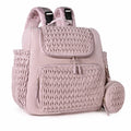 Fashion Mommy Diaper Backpack Large Capacity Baby Bag Herringbone Quilted Travel Nursing Bag with Multi Pockets Side Pouch for M