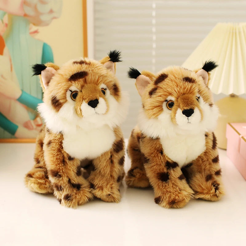 25CM Anime Yellow Leopard Plush Toy Ultra-Soft Simulated Animal Cute Wildlife Doll Lifelike Collectible Kids Gift