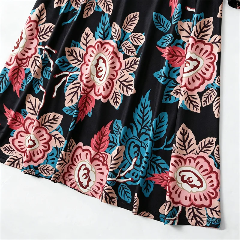 Summer Dress Women Casual Family Matching Outfits Mother Daughter Dress Girl Robe Boho Dresses Children's Clothing Vestidos