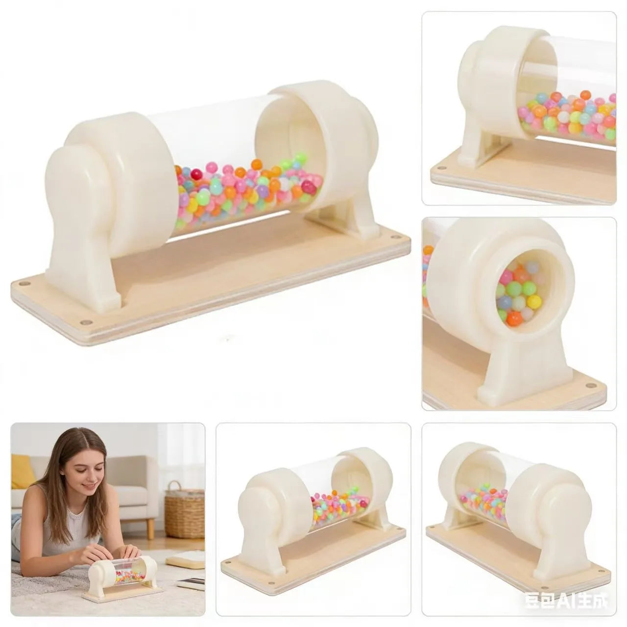 2026 Montessori Busy  Accessories Wooden Exercise Babys Hand Eye Educations Toy Square Floor Hourglass Graffiti SlideGift Toy