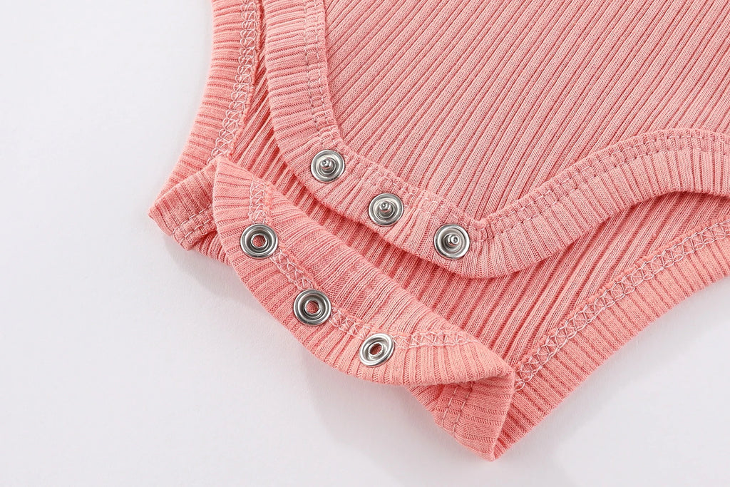 Baby Girl Bodysuits 5 Piece Set Sweet Cute Newborn Onesies Flying Sleeves 0-12M Infant Outfits