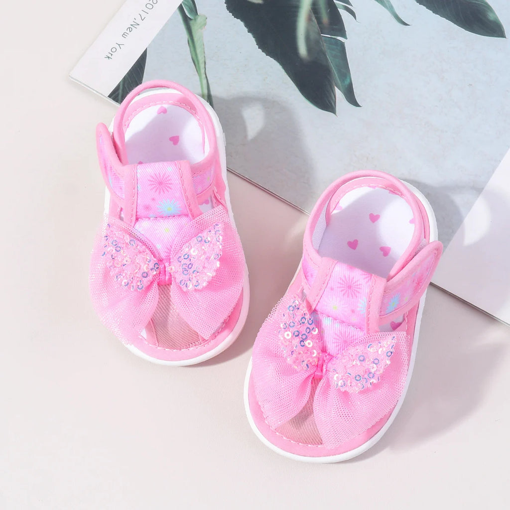 2025 0-2Y Baby Girls Baby Girls First Walking Indoor Outdoor Toddler Shoes With Squeaky Beautiful Design And Soft TPR Sole
