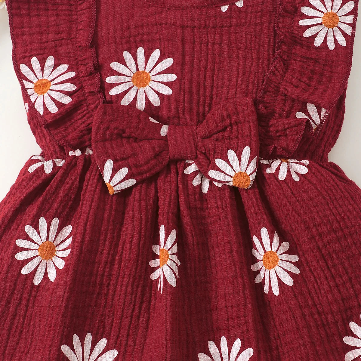 Summer  0-1 Years  Old  Infant  Baby Girls Daisy Print  Fashion  Sleeveless  Casual  Dresses