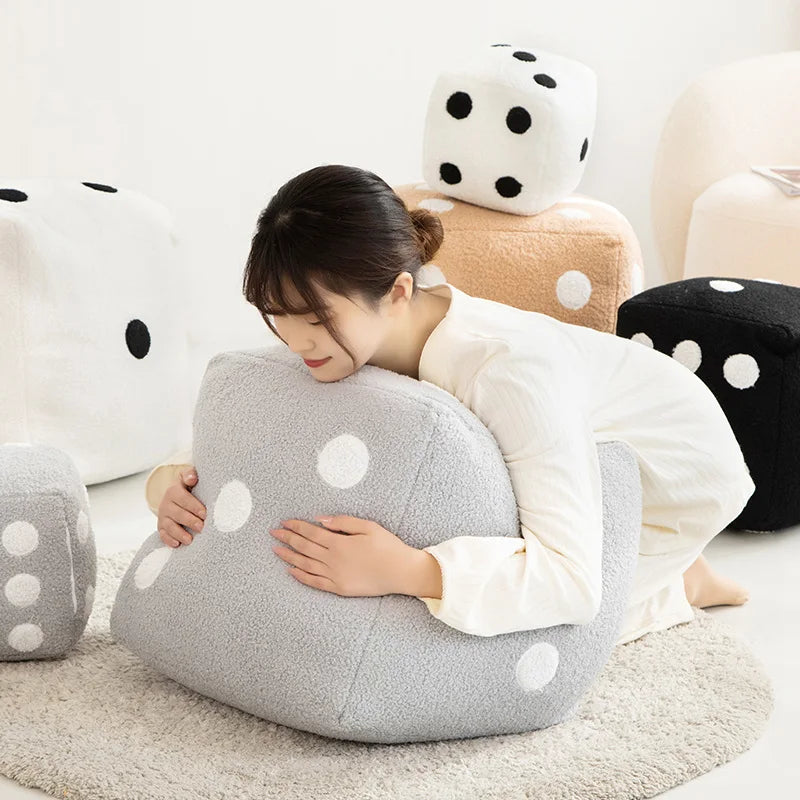 Dice Pillow Plush Dice Cube Cushion Hug Pillow Stuffed Plush Toy Game Props Car Interior Ornament Home Decoration Party Supplies