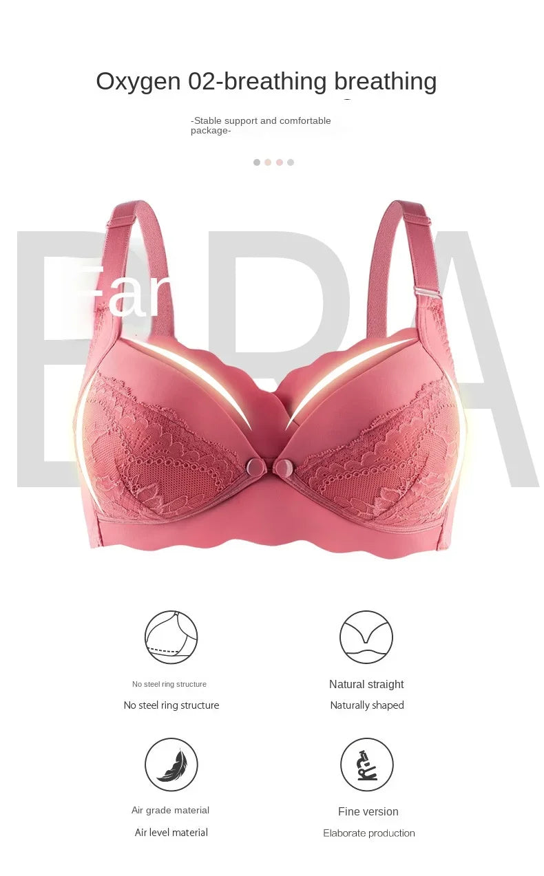 2026 New Maternity Underwear Breastfeeding Gathered Anti-Sagging Pregnancy Pure Cotton Thin Bra Maternity Nursing Lace Bras