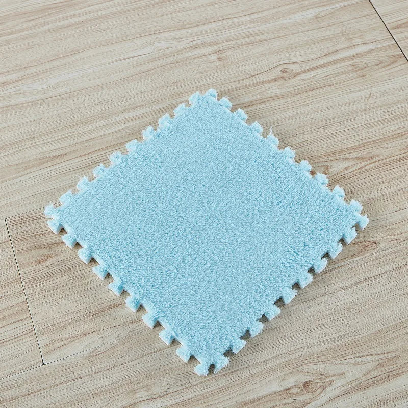 Soft Plush Kids Play Mat 30x30cm Interlocking EVA Foam Tiles Puzzle Carpet For Babies And Toddlers 10 Pieces