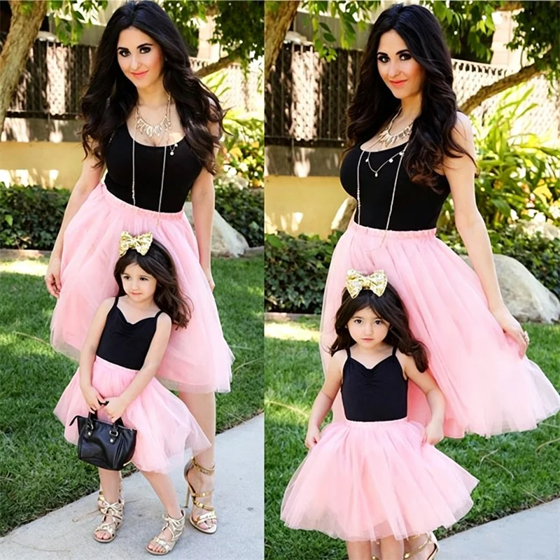Summer Dress Women Casual Family Matching Outfits Mother Daughter Dress Girl Robe Boho Dresses Children's Clothing Vestidos