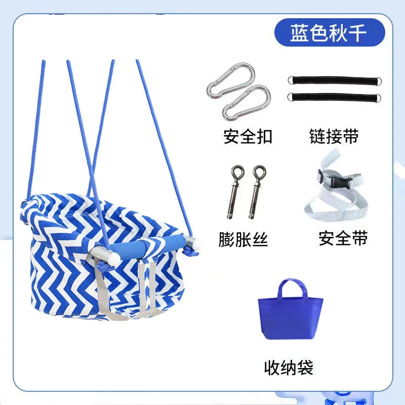 Infant and Toddler Cloth Swing Chair with Safety Harness