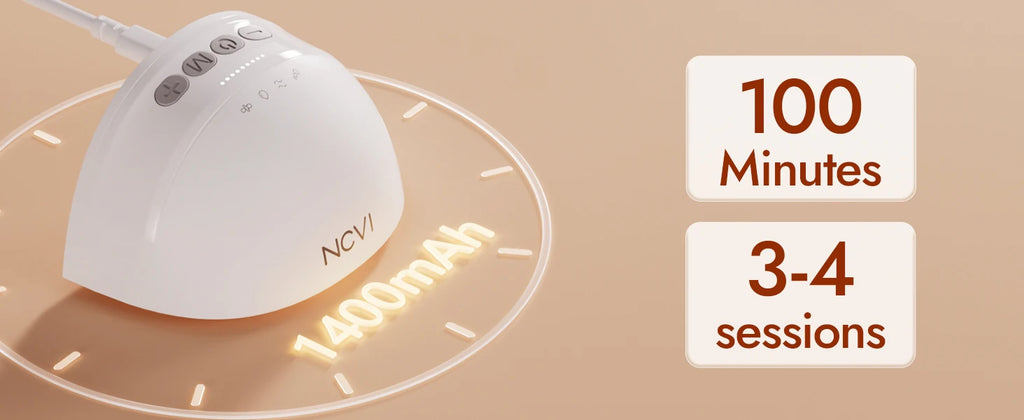 NCVI Wearable Breast Pump,Electric Hands Free Breast Pump with 4 Modes & 9 Levels,21/24mm Flange, Painless Low Noise