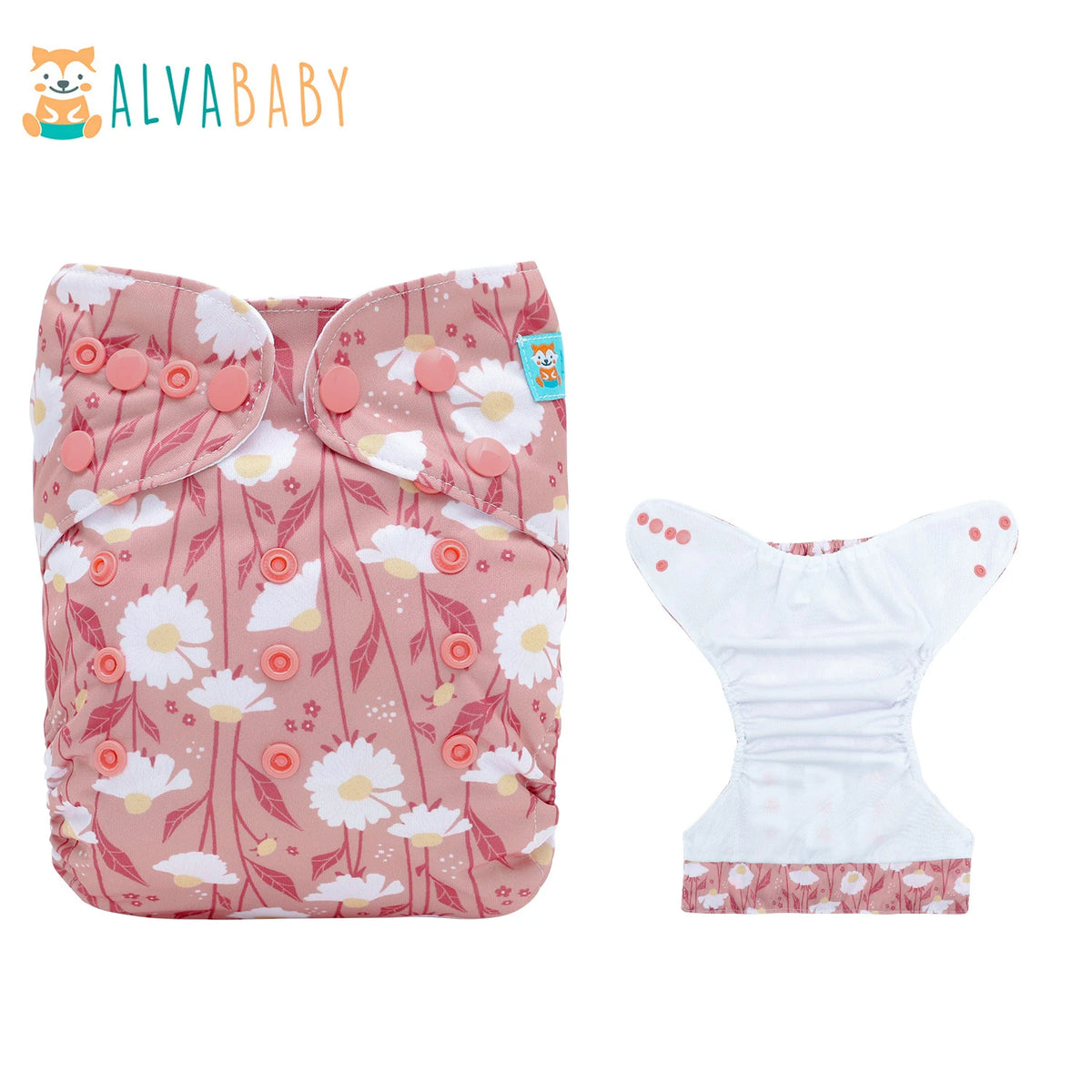 ALVABABY AWJ Inner Summer Cloth Diaper For Baby MoistureWicking Reusable Diaper Shell With Tummy Panel