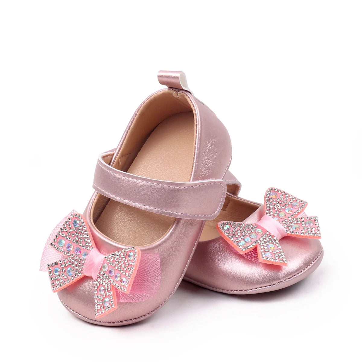 Spring Summer Sweet Shining Girl Princess Dress Shoes Bowknot Design Non-slip Indoor Outdoor Walking Shoes BBW5122
