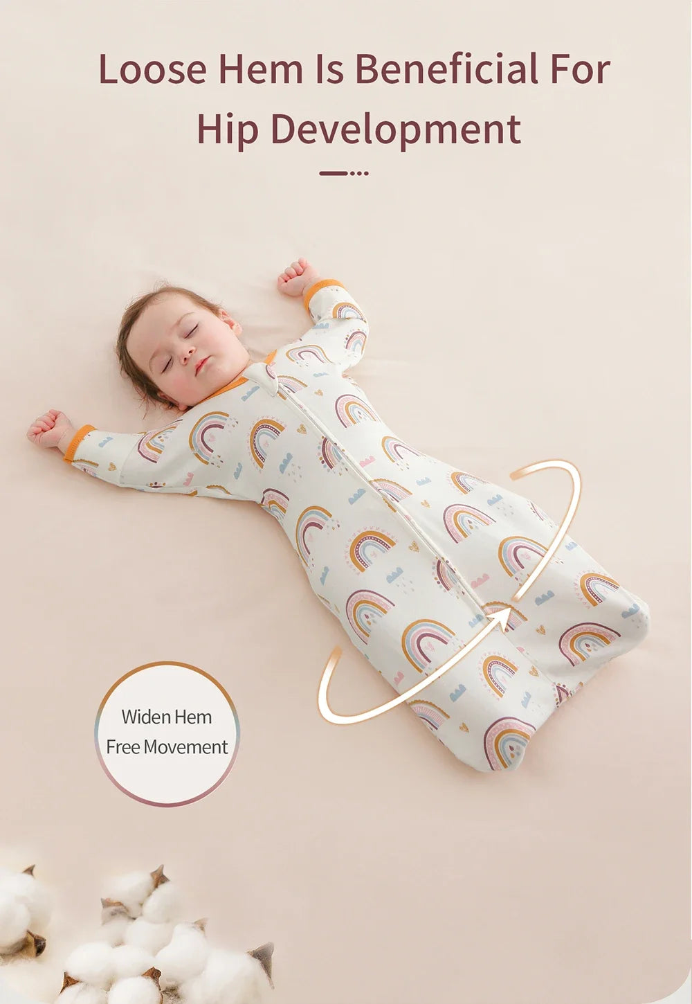 INSULAR Sleeveless Vest Baby Sleeping Bag, Summer Thin Cotton Fabric Anti-kick Quilt, Newborn Sleep Sack with Two Way Zipper