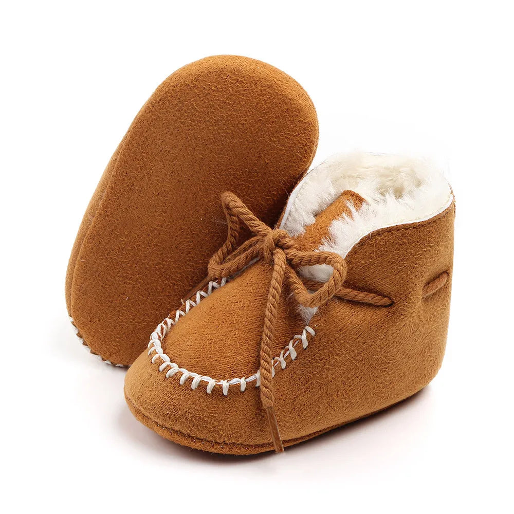 Winter Baby Girls and Boys Thick Warm Plush Fur Booties Fashion Design Soft Soled Comfortable High Quality Prewalker Shoes D2245