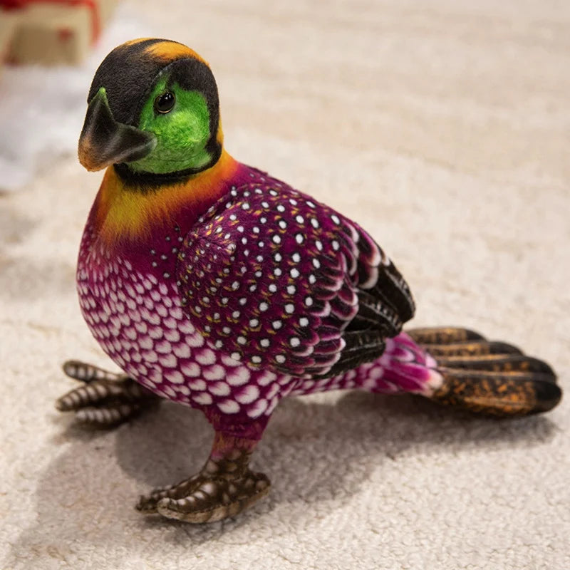 Guinea Fowl Plush Toy Cotton Stuffed Colorful Bird Doll For Desktop Decor Model GFF01