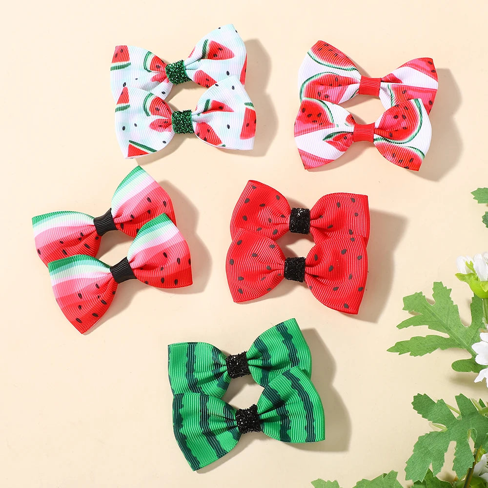 4Pcs Summer Watermelon Hair Clips Set for Kids Hair Accessories Girls Tourist Beach Vacation Headwear Hairgripes