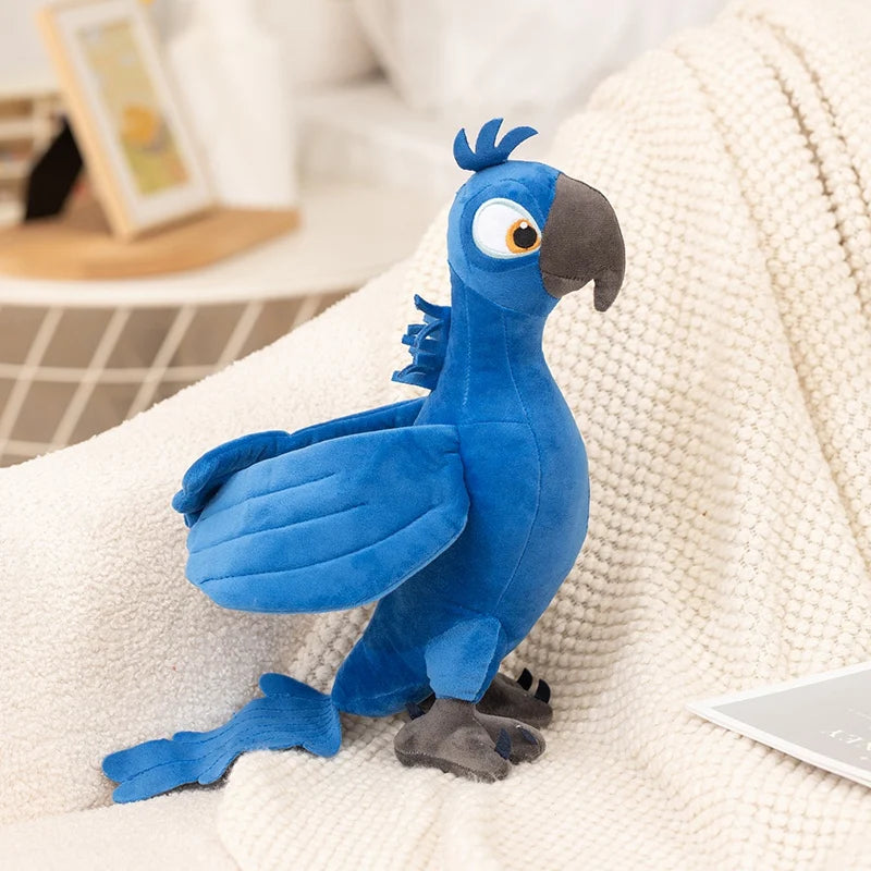 2026 High Quality 1pc 35cm Cartoon Blue Parrot Plush Toy Blu & Jewel Bird Doll Soft Stuffed Animal Cute Christmas Gift For Kids