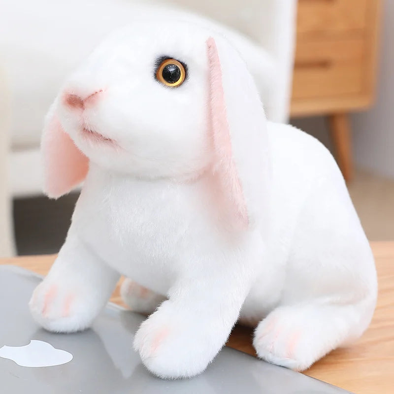 Hot Simulation Cute Rabbit Plush Fur Realistic Kawaii Animal Easter Bunny Rabbit Toy Model Gift Home Decoration