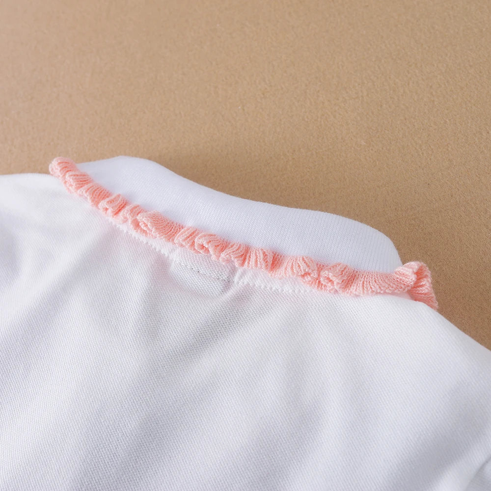 3-12 Age Girls Polo Summer Children Short Sleeve T-shirts 2024 New Kids Turn Down Collar Clothing Baby Cotton Tops