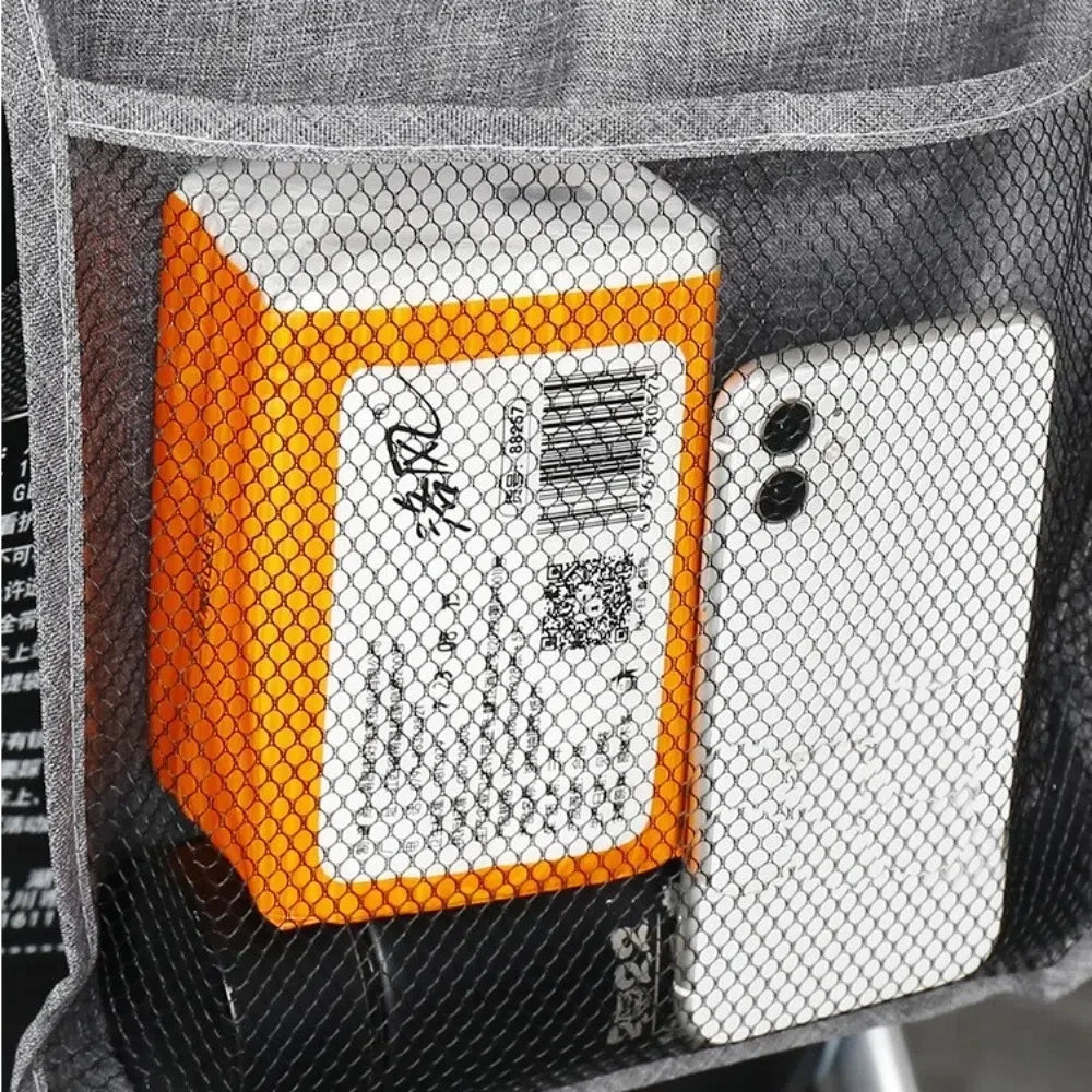 2Pcs Multifunctional Baby Stroller Mesh Bags Hanging Bag Double Pockets Mommy Organizers Perspective Large Capacity