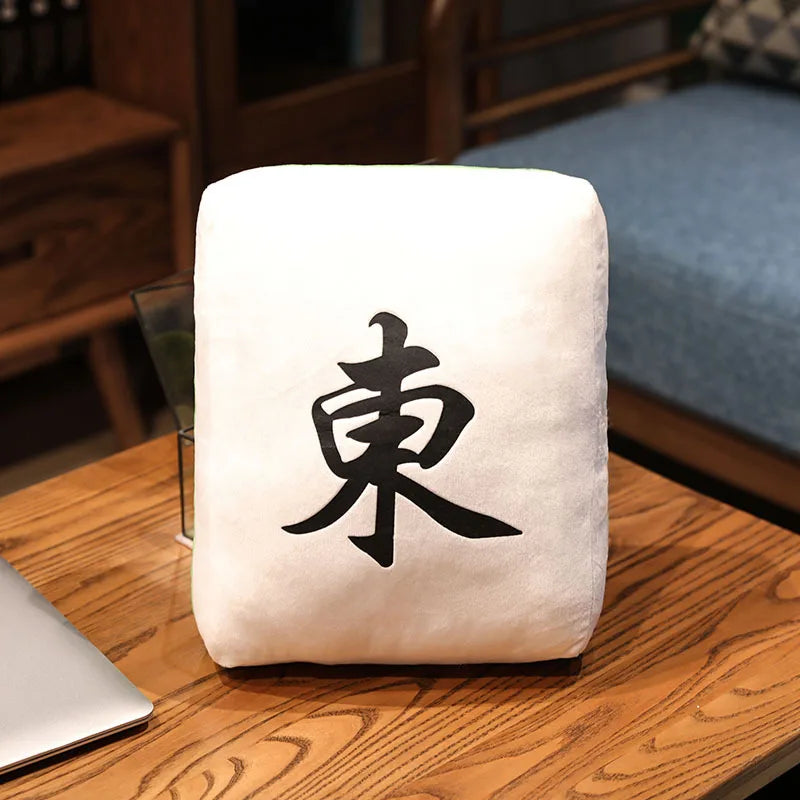 Hot 1pc Creative Mahjong Pillow Cushion Chinese Plush Toy Car Chair Backrest Mahjong Dice Funny Nap Pillow Sofa Home Decor Gift