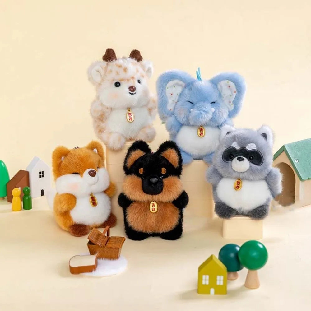Kawaii Animal Lion Doll Cute Jumping Series Plush Pendant Rhinoceros Sloth Panda Monkey Toy Bee Husky Crocodile Super Soft Kids
