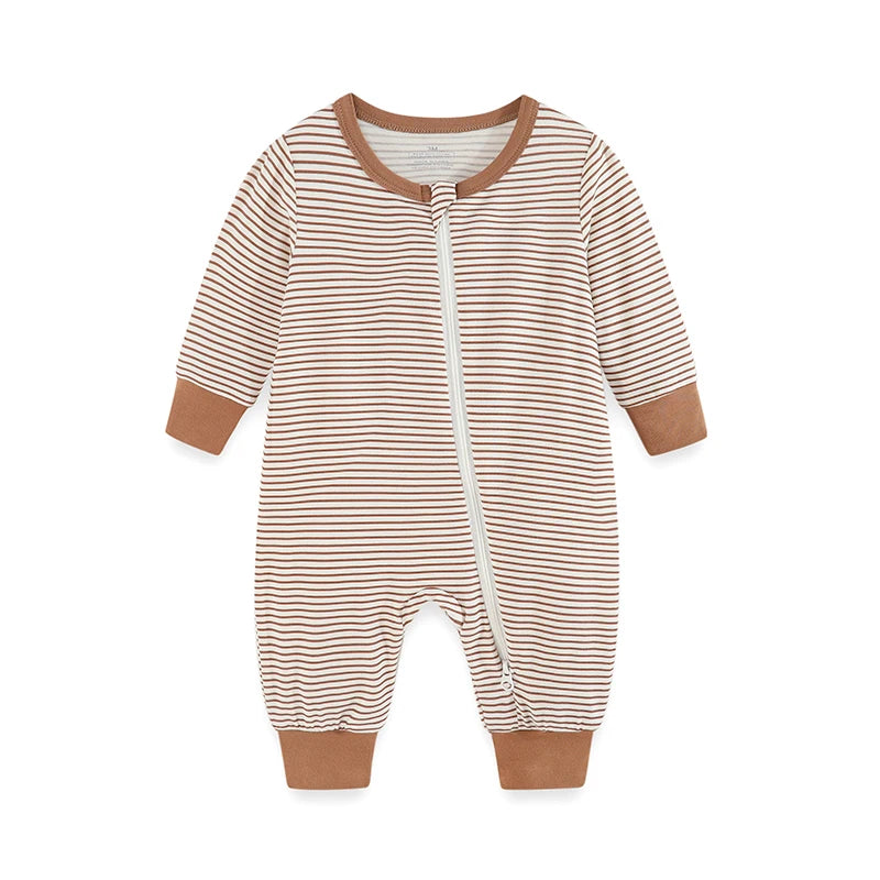 Kiddiezoom Four Seasons Long Sleeve Zipper Romper Unisex Infant Jumpsuit Rayon 1Pcs