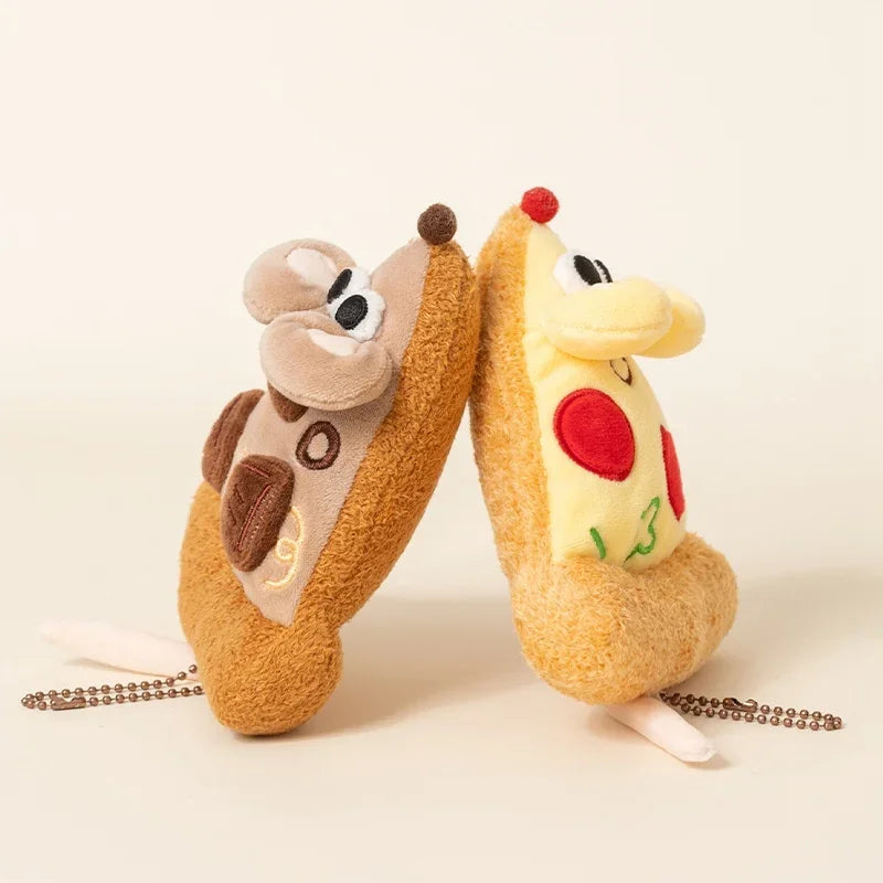 Pizza Mouse Plush Toys Hanging Pendants Creative Pizza Multiple Flavors Adorable Mouse Dolls Gifts For Birthday 14cm Decoration