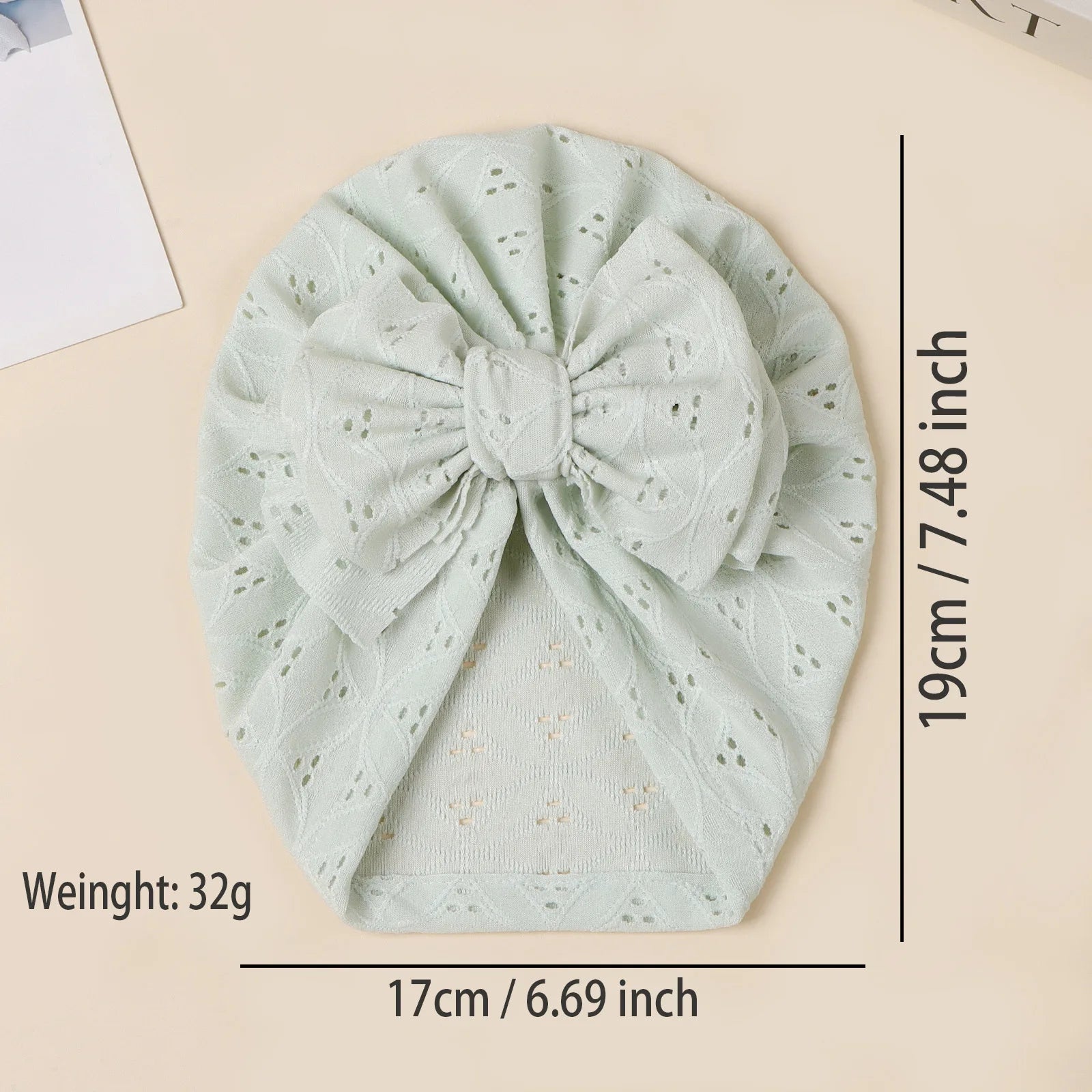 Double Layer Soft Knit Newborn Beanie Big Bow Hollow No Brim Infant Girls Pullover Hat Baby Photo Props Head Cap
