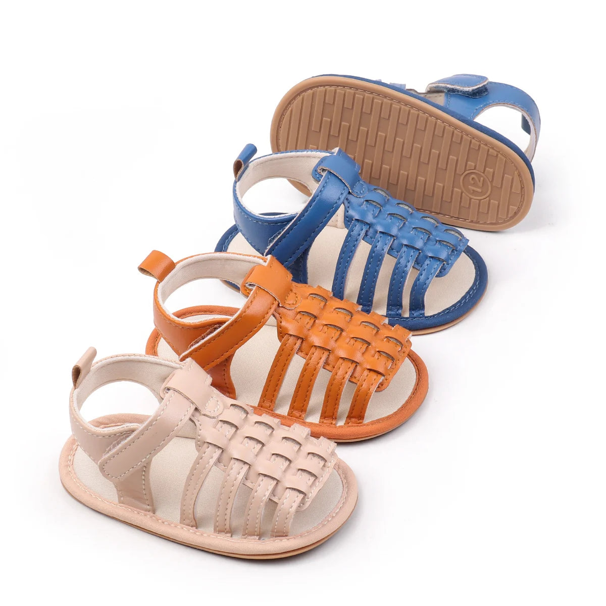 New Baby Sandals For 0-2 Years Old Boys And Girls Leather Surface And Rubber Sole Anti-slip Shoes Baby Indoor Walking Shoes