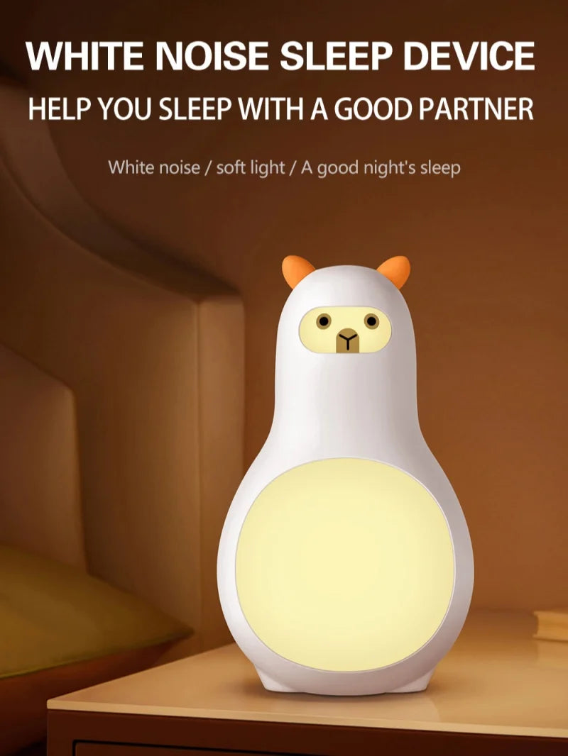White Noise Machine M9 Portable Sleep Aid with Night Light and 24 Types of Music Cute Appearance Intelligent Sleep Monitor