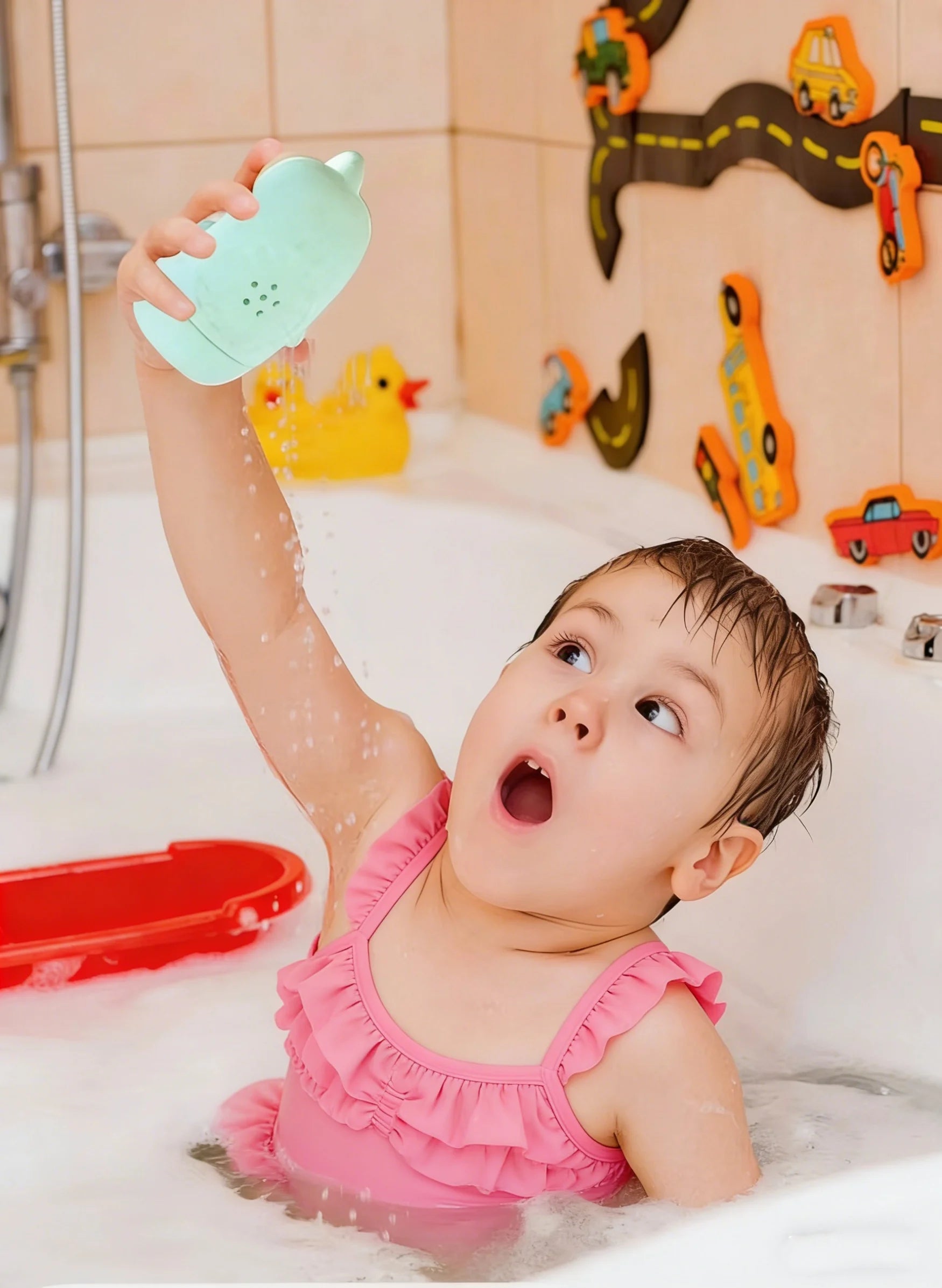 Bath Toys for Kids Ocean Series Bathtub Toys Silicone Bath Toys for Babies Silicone Sprinkler Bathtub Animal Toy