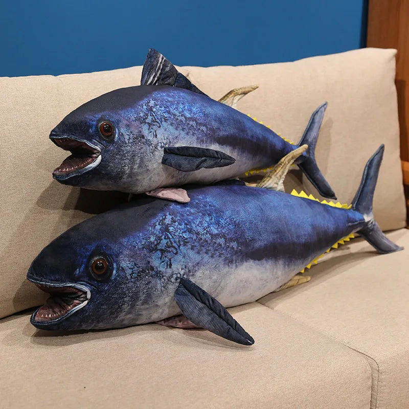 Hot Wholesale Stuffed Fish Throw Pillow 55/75/95cm 3d Simulation Tuna Plush Toys Creative Sofa Pillow Cushion Gift Kids Toy