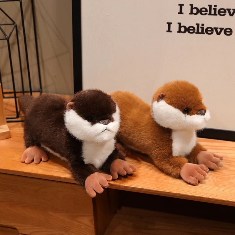 New 40cm Cute Otter Plush Toys Fluffy Cozy Magnetic Animal Doll Cute Well-behaved Lying Doll Funny Toys Nice Accompany Gift
