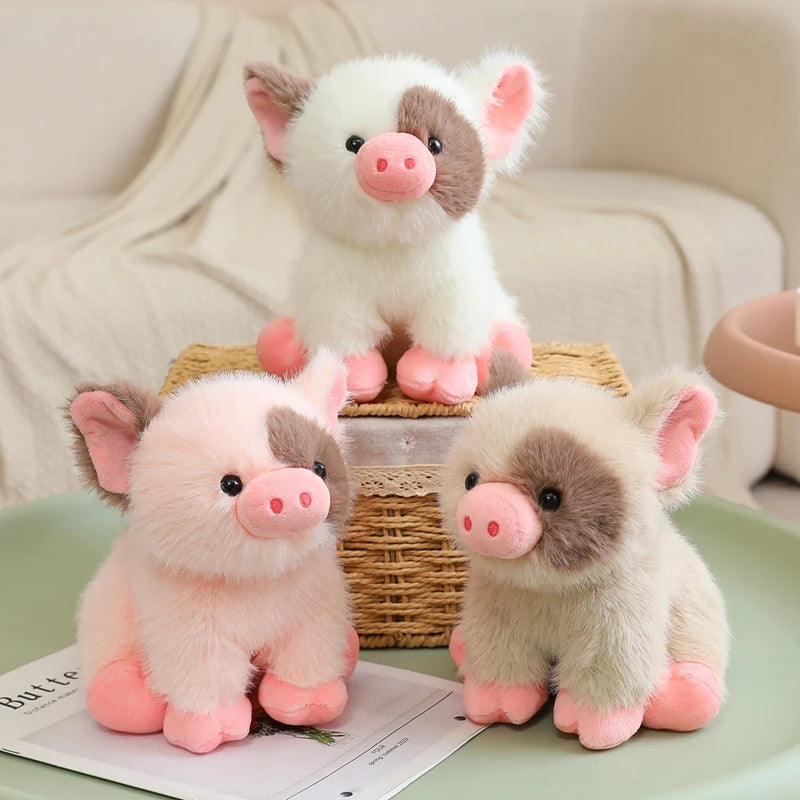Cute Sitting Animals miniature fragrant pig Cat Soft Plush Dolls Stuffed Lifelike piglet Plushie Baby Toys Gifts For Children