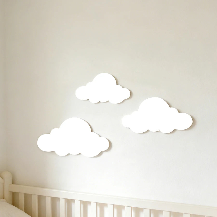 Ins Nordic Wooden Wall Stickers Wooden White Cloud Sticker Kids Room Decoration Home Crafts Nursery Decor Wall Ornament