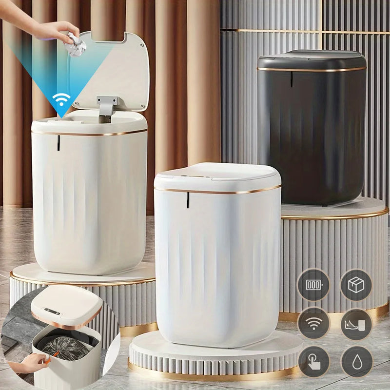 20L Smart Trash Can with Lid Waterproof Large-capacity Trash Bin Rechargable Automatic Garbage Can Fo Kitchen Bedroo Wastebasket