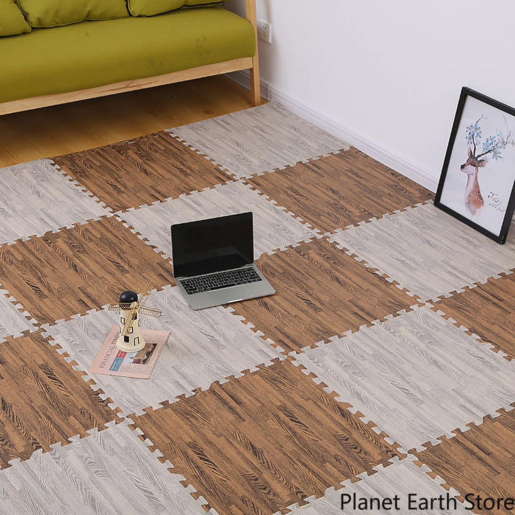 4/8/16/20Pcs Wood Grain Puzzle Mat 30x30x1CM Foam Play Mat Rug Floor Mat Carpet Play Mat Bedroom Decorative Interlocking Pad Mat