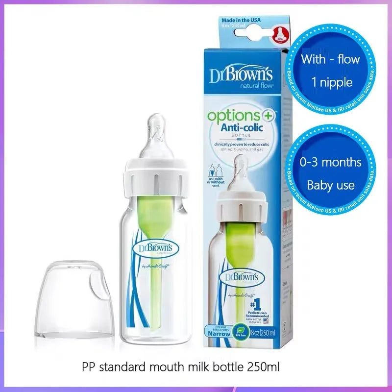 Dr. Brown's newborn baby bottle / 60ML 120ML  250ML  / Standard mouth PP milk bottle