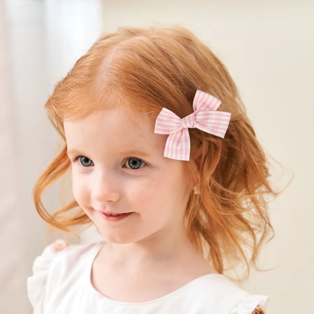 4Pcs/Set Baby Girls Hair Accessories Sweet Plaid Flowers Lace Bows Hair Clips Lovely Ins Hairpin Barrette Headwear