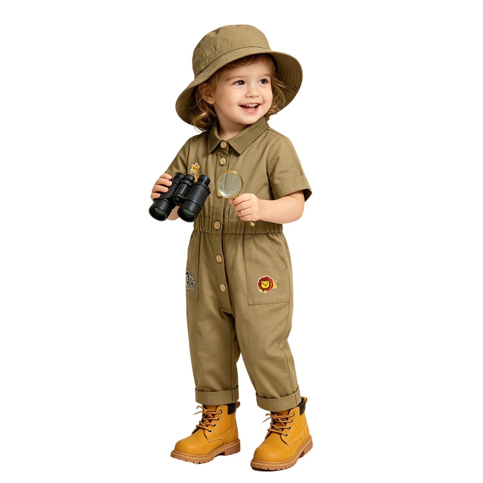 Toddler Baby Girls Zookeeper Suit Sleeveless Cute Animal Embroidery Tulle Dress Birthday Party Cake Smash Zoo Keeper Outfits
