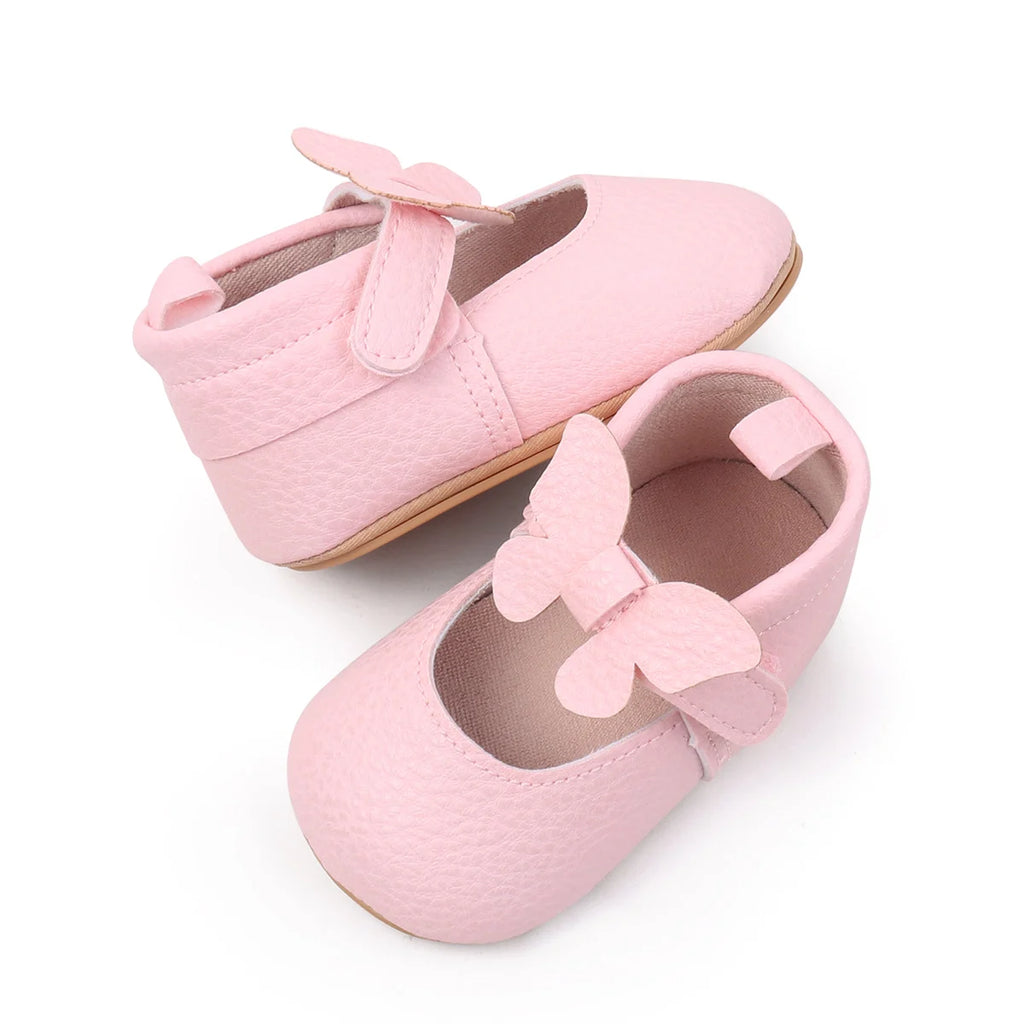 New Spring And Summer Baby Shoes Indoor Learning Shoes Butterfly Velcro Princess Shoes Anti-slip Baby Shoes