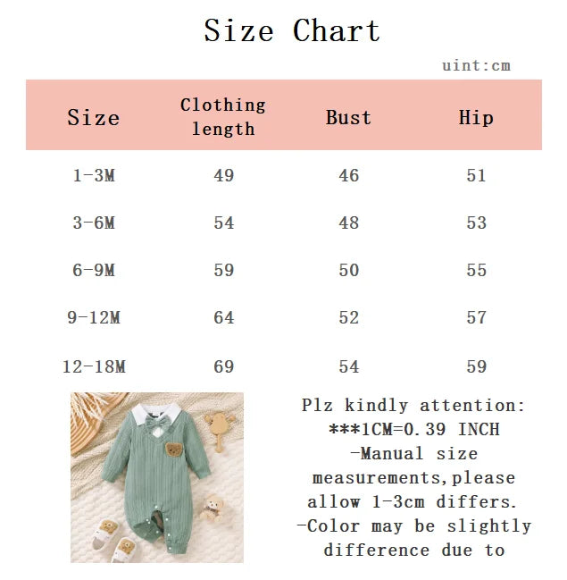Baby Clothing Baby boy Bodysuit lapel Bow Spring and Autumn Long sleeved Bodysuit  suitable for Male babies aged 0-18 Months